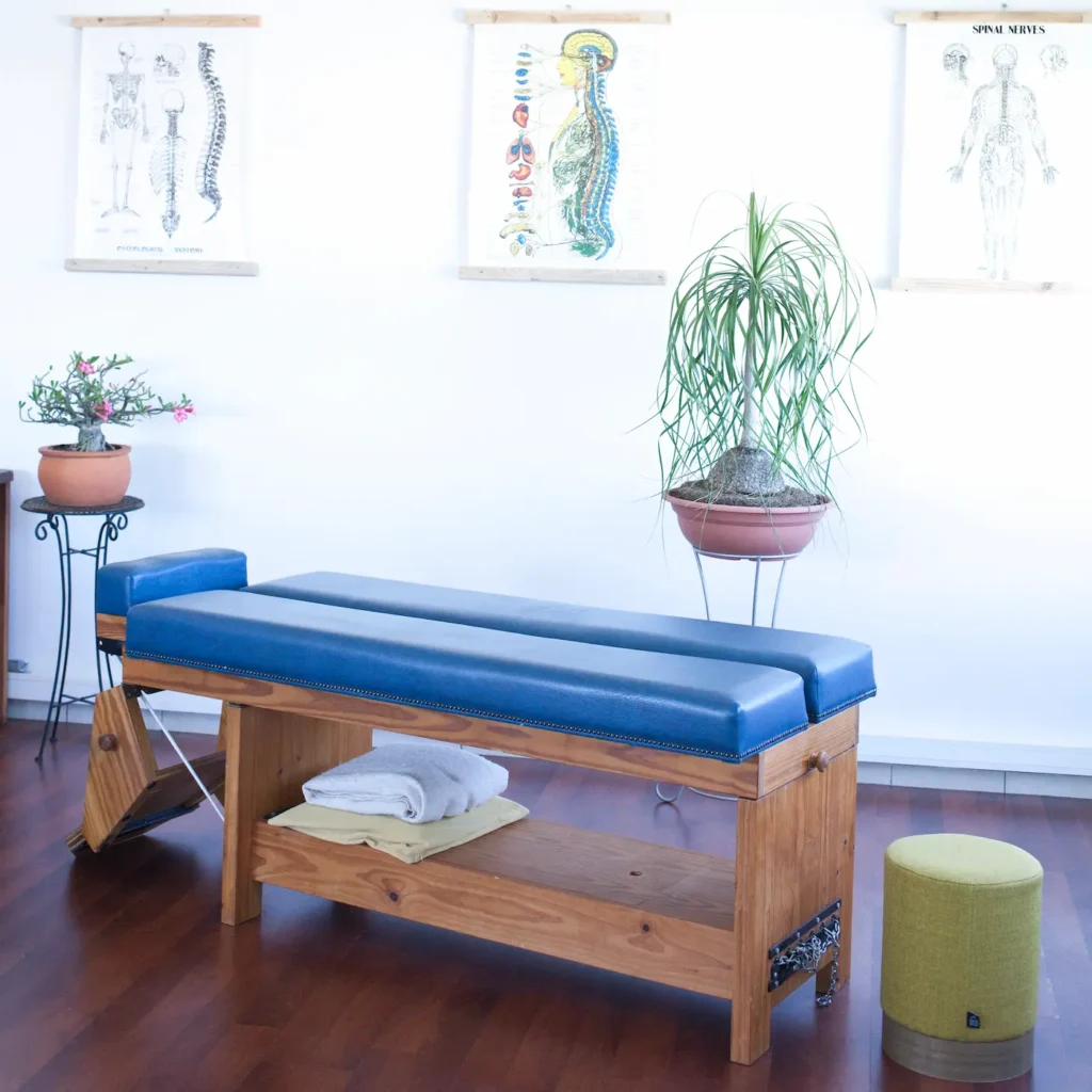 Table de Body Stress Release dans le cabinet de Trois-Mares au Tampon.
